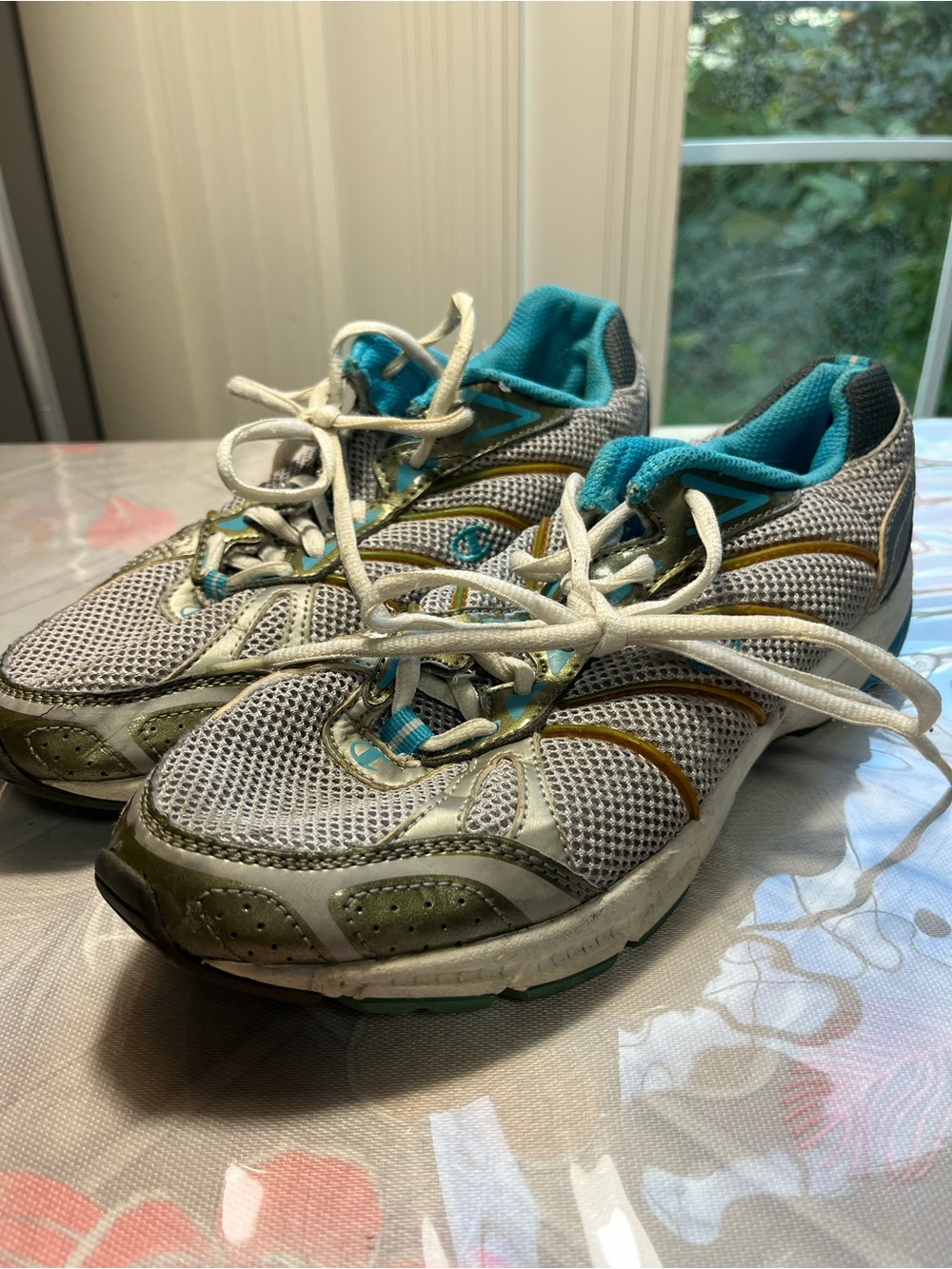 Champion Women's Athletic Sneakers in White, Teal, and Olive